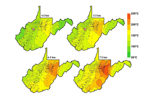 West Virginia geothermal map images